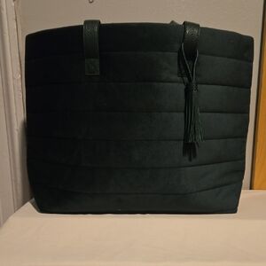 Barnes & Noble Green Quilted Tote Bag